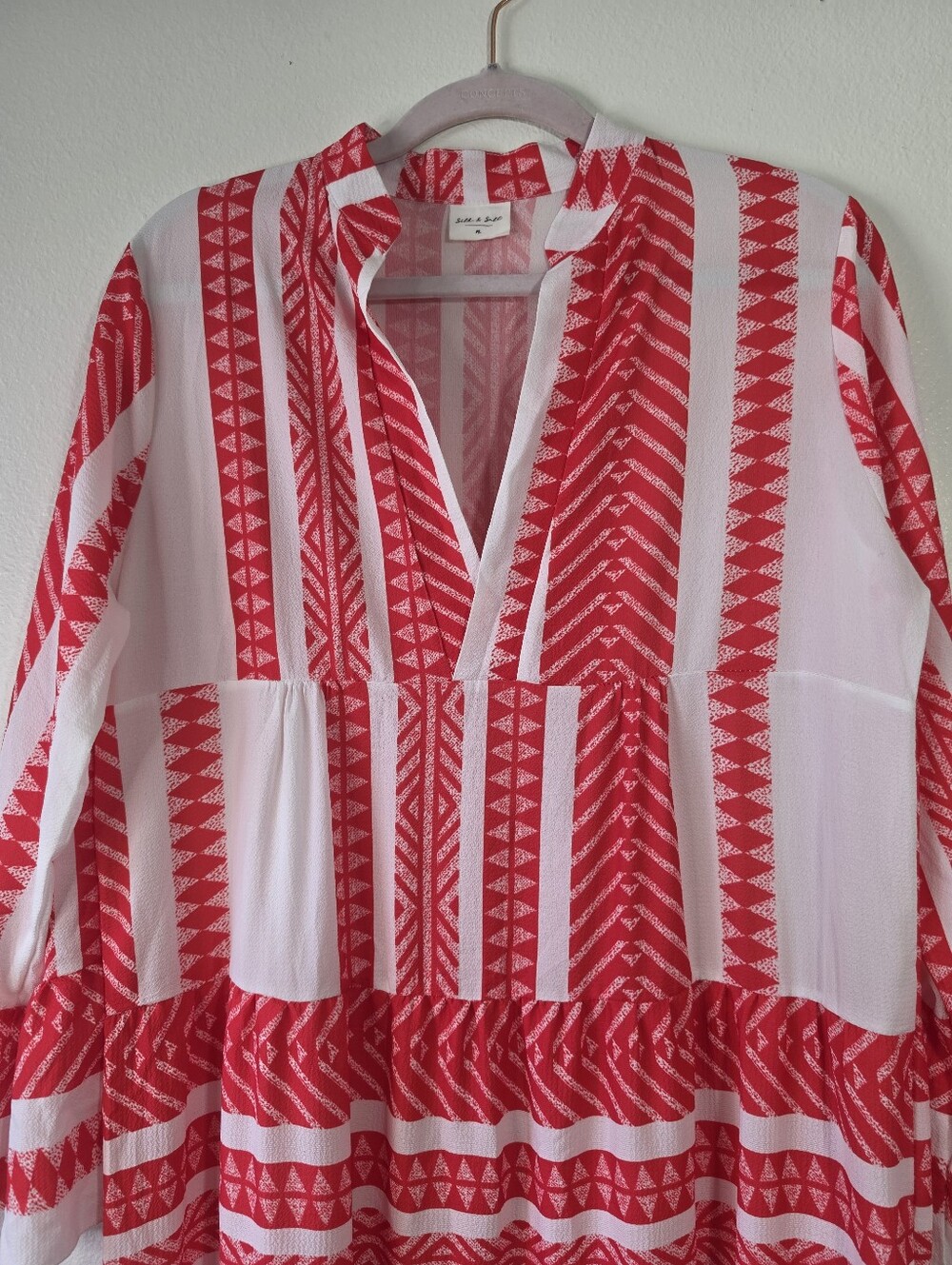 Silk & Salt Aztec Print Tier Maxi Dress Petite Large - Picture 10 of 11